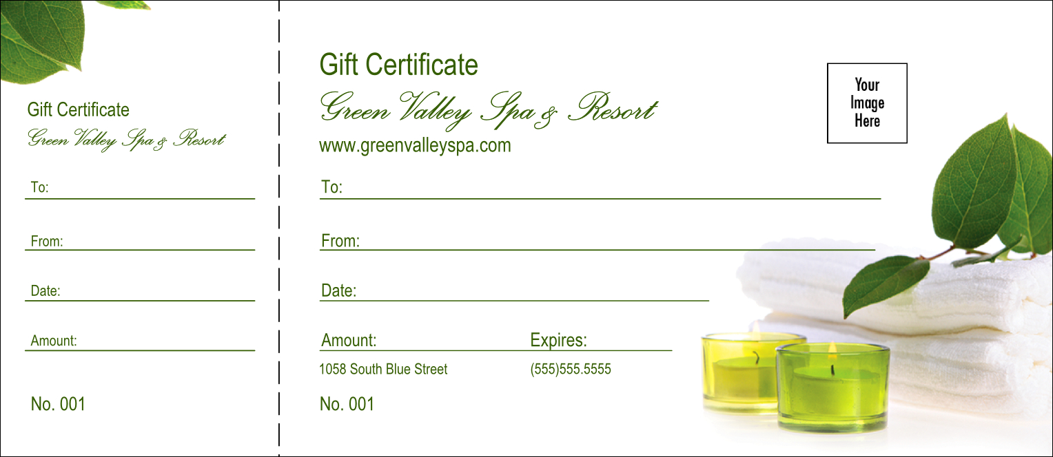 Spa Logo Gift Certificate Pertaining To Spa Day Gift Certificate Template