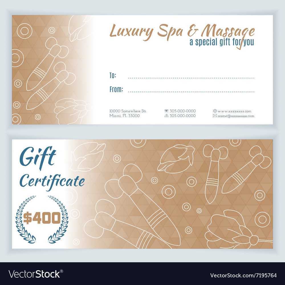 Spa Massage Gift Certificate Template With Massage Gift Certificate Template Free Download