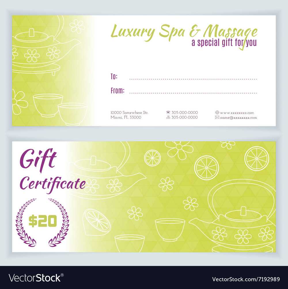 Spa Massage Gift Certificate Template Within Massage Gift Certificate Template Free Download