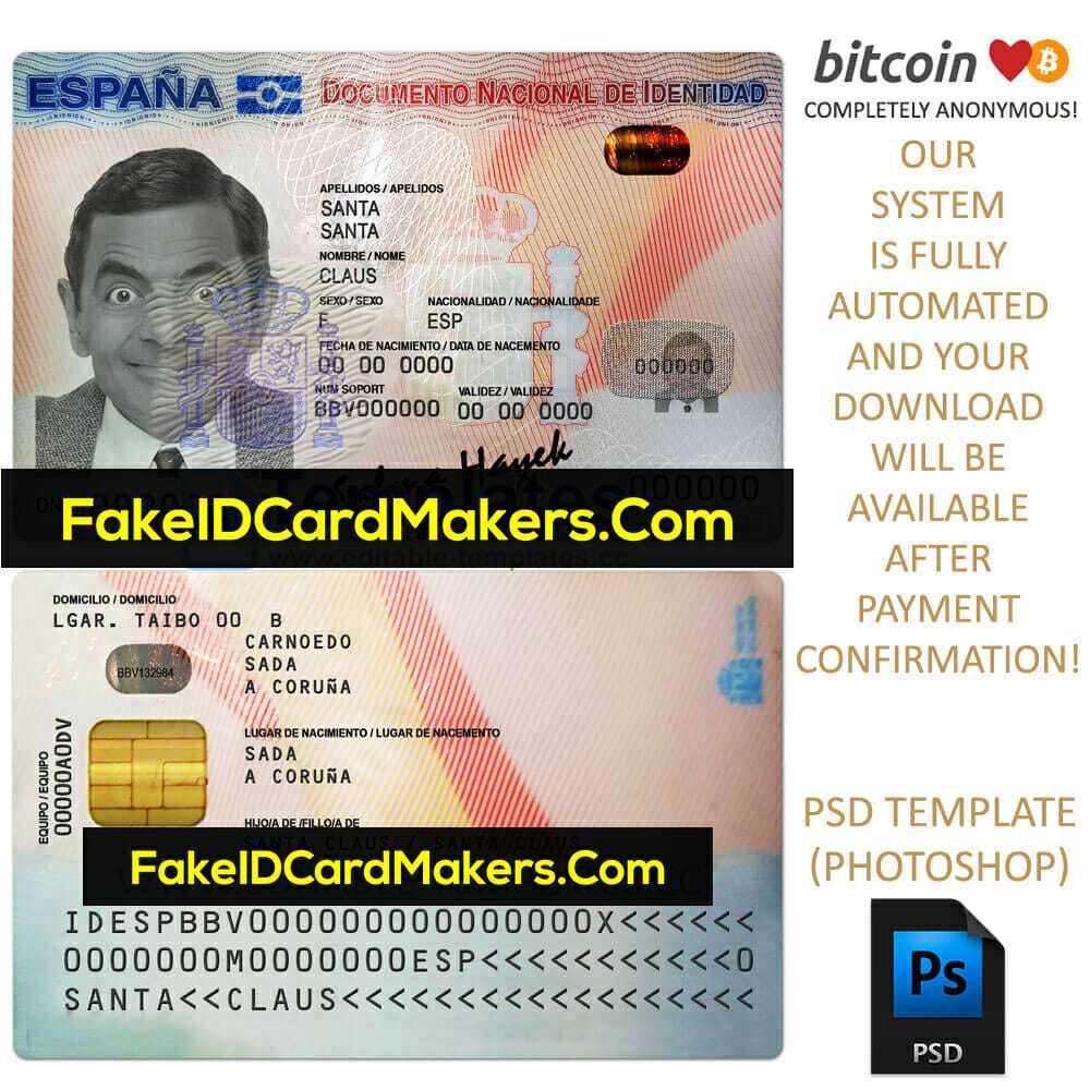 Spain Id Card Template Psd Editable Fake Download With Regard To Florida Id Card Template