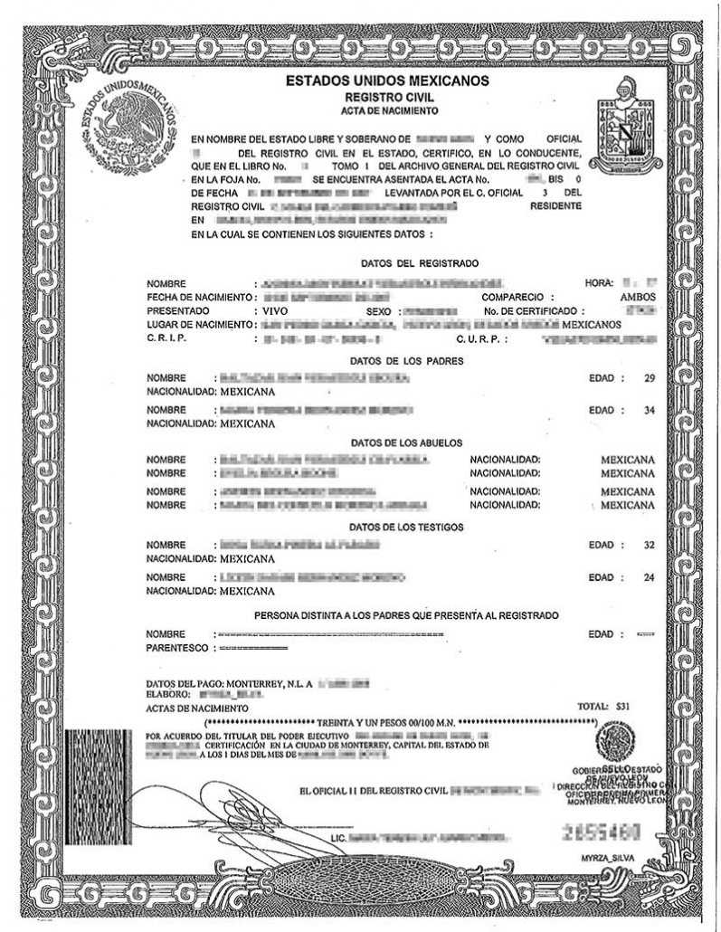 Spanish Birth Certificate Translation | Burg Translations Within Uscis Birth Certificate Translation Template
