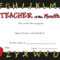 Special Awards With Regard To Teacher Of The Month Certificate Template