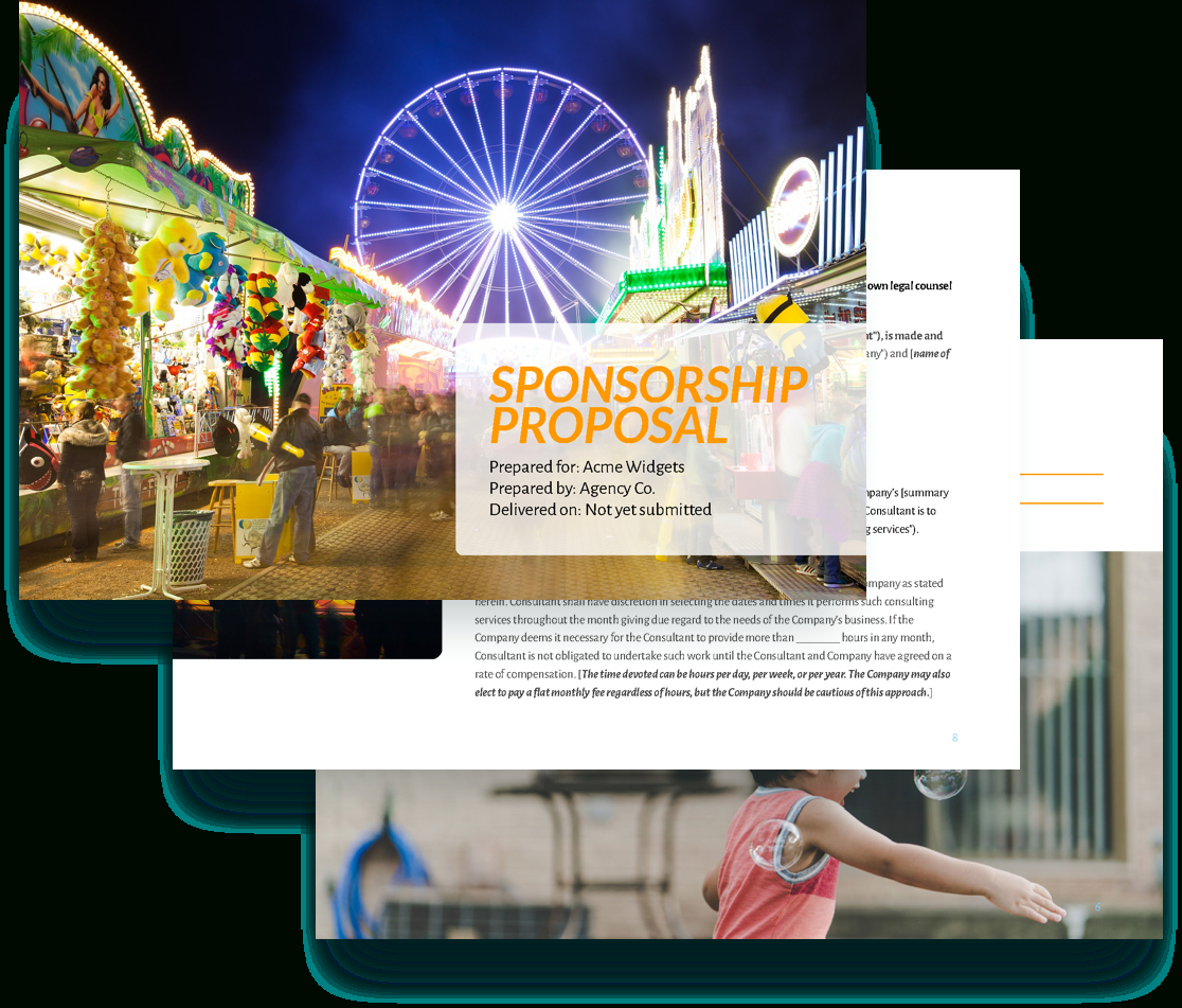 Sponsorship Proposal Template – Free Sample | Proposify For Sponsor Card Template