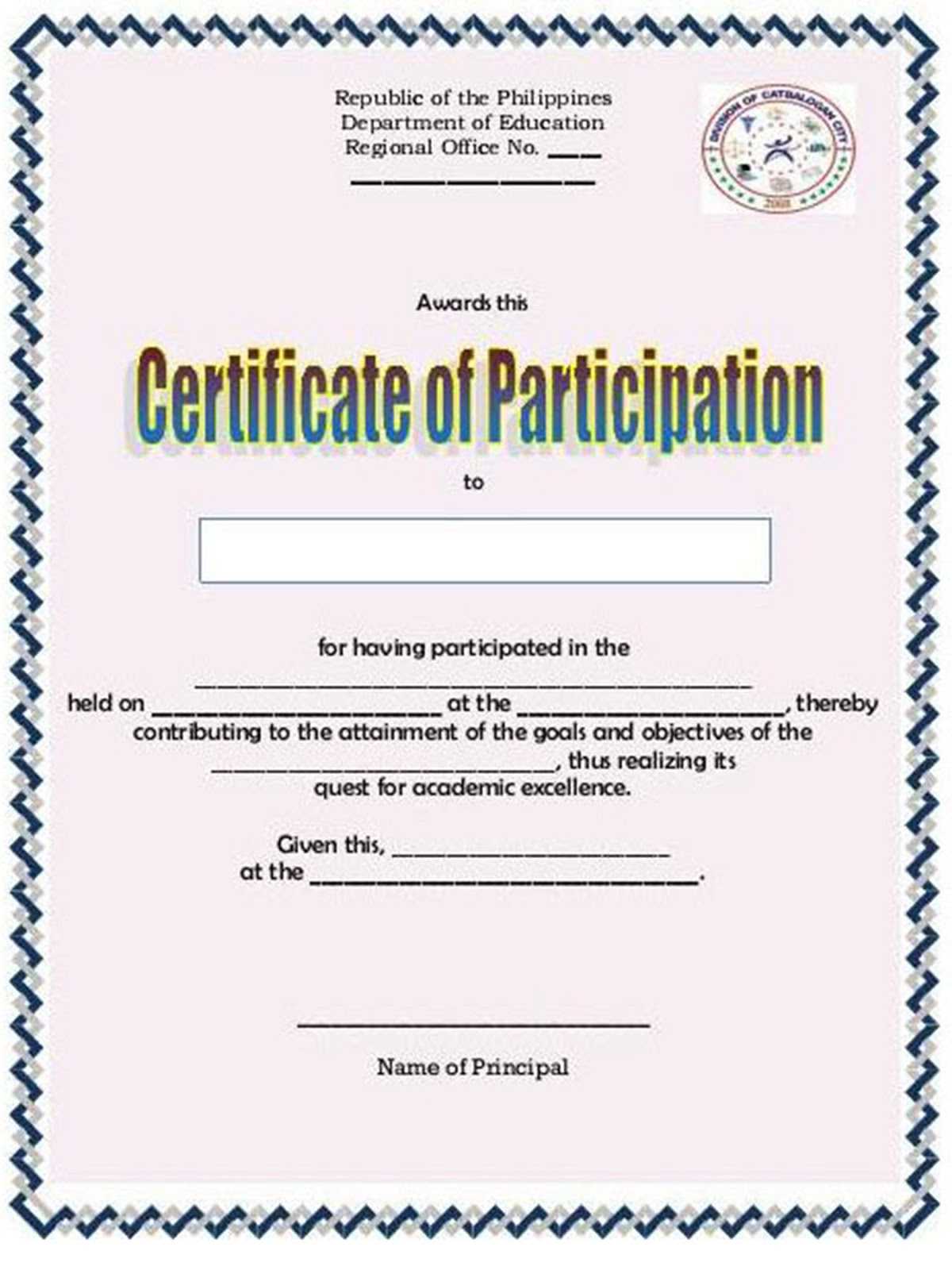 Sport Certificate Templates For Word ] – Free Printable Regarding Vbs Certificate Template