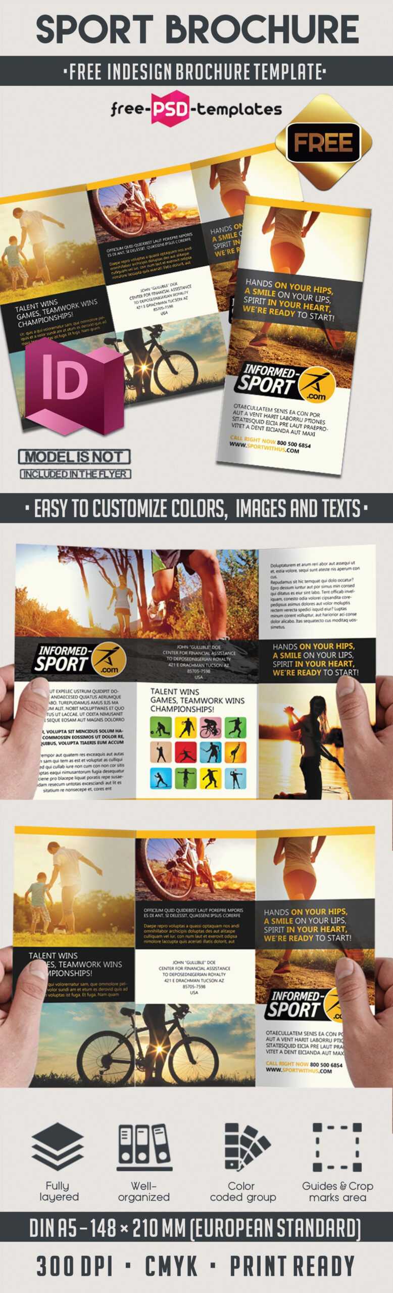 Sport – Free Indd Tri Fold Brochure Template | Free Psd In Tri Fold Brochure Template Indesign Free Download