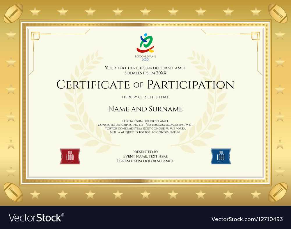 Sport Theme Certificate Of Participation Template Pertaining To Certificate Of Participation Template Pdf