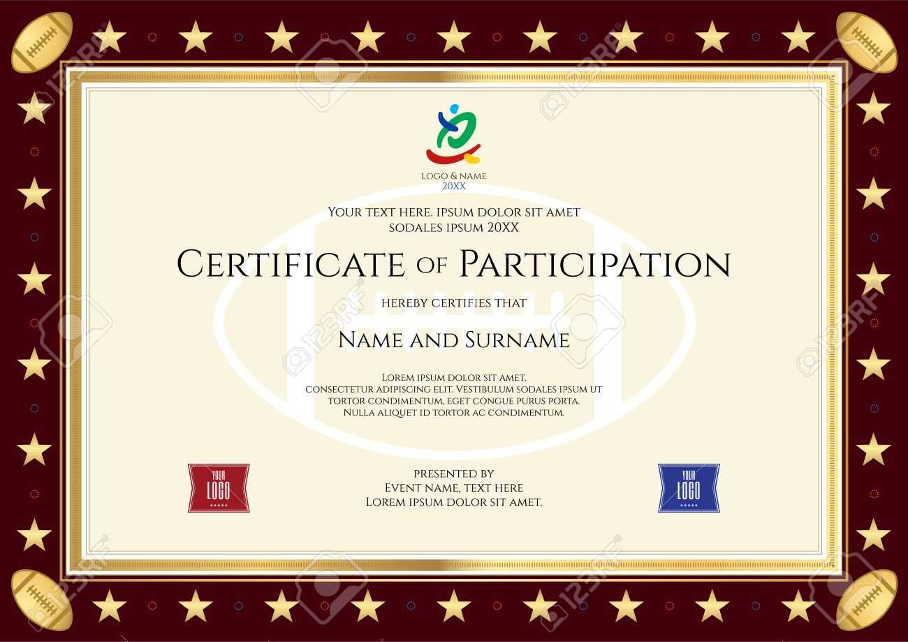 Sport Theme Certification Of Participation Template For Sport.. For Free Templates For Certificates Of Participation