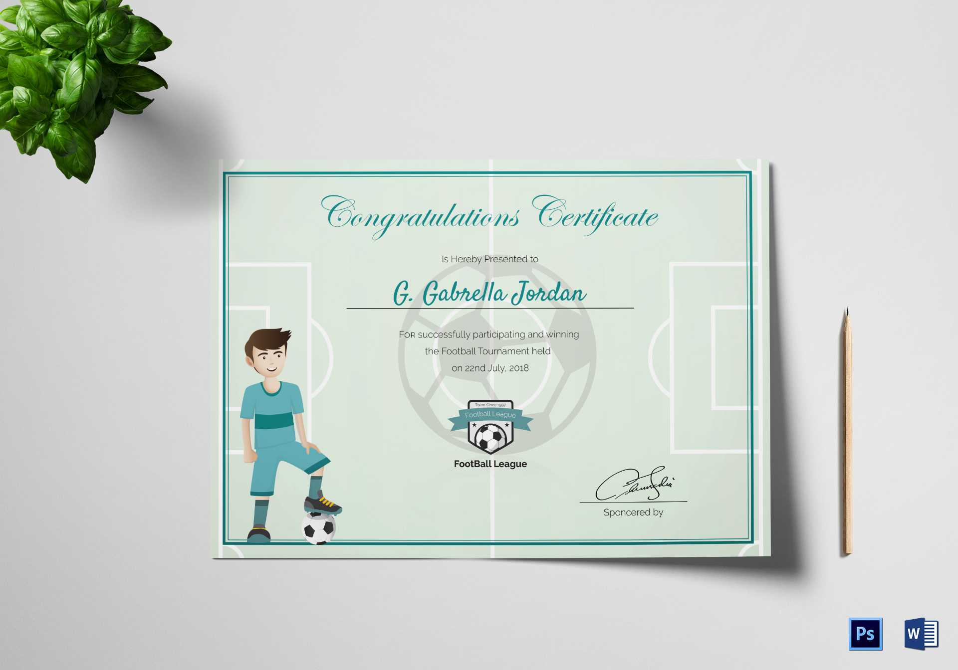 Sports Award Winning Congratulation Certificate Template In Athletic Certificate Template
