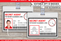 Spy Or Secret Agent Badge Template – Red regarding Spy Id Card Template