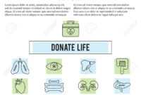 Square Banner Template. Organ Donation Thin Line Icons. Donate.. with regard to Organ Donor Card Template