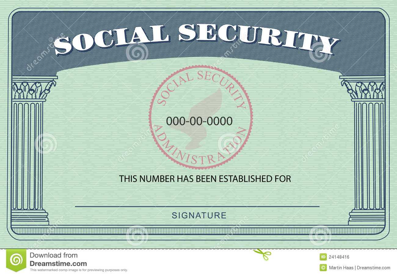 Ssn Card Template. Social Security Card Royalty Free Stock Pertaining To Ss Card Template