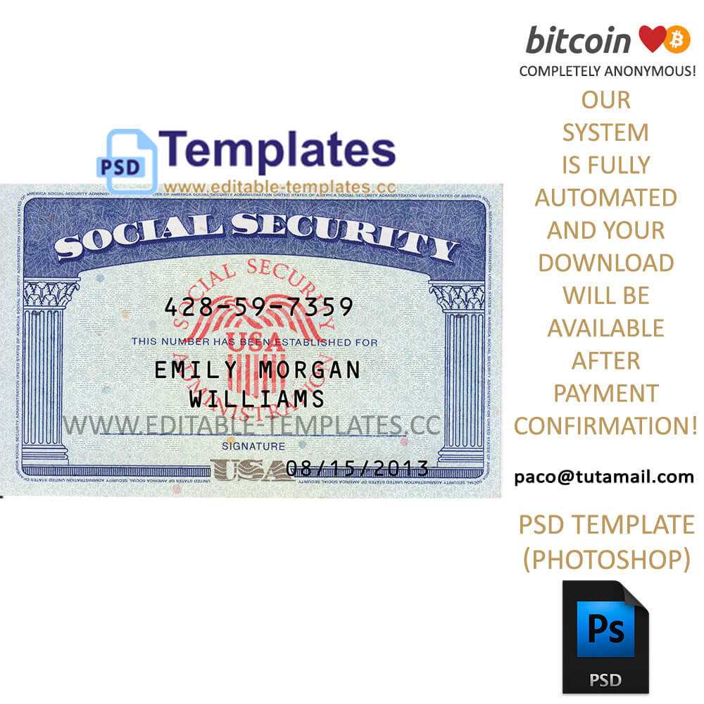 Ssn Usa Social Security Number Template For Social Security Card Template Download