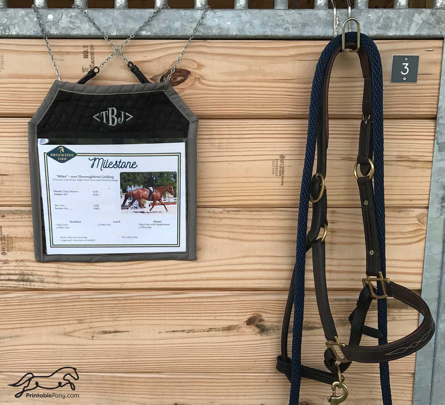 Stall Card Holder Pattern + Printable Stall Card Intended For Horse Stall Card Template