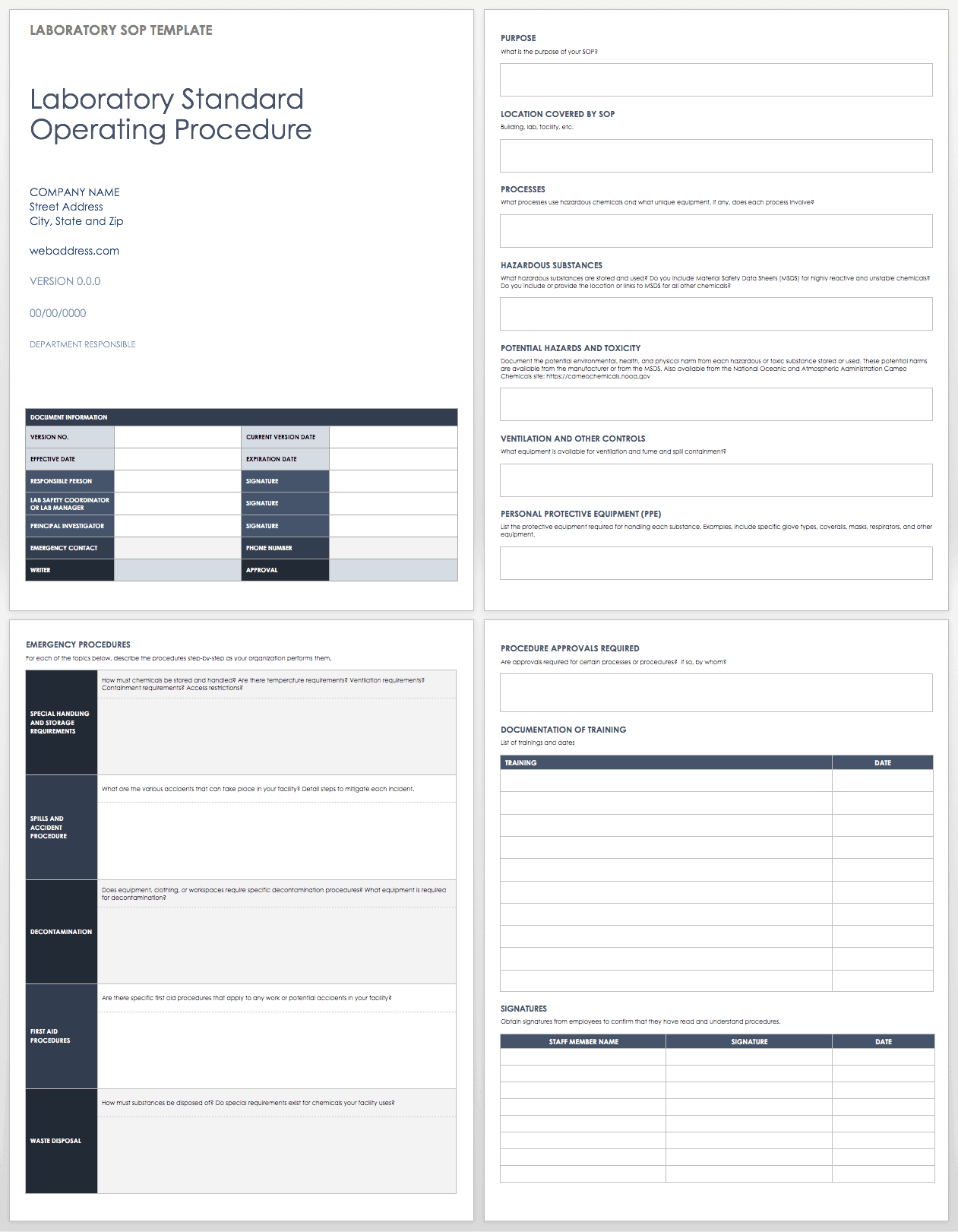 Standard Operating Procedures Templates | Smartsheet With Product Line Card Template Word