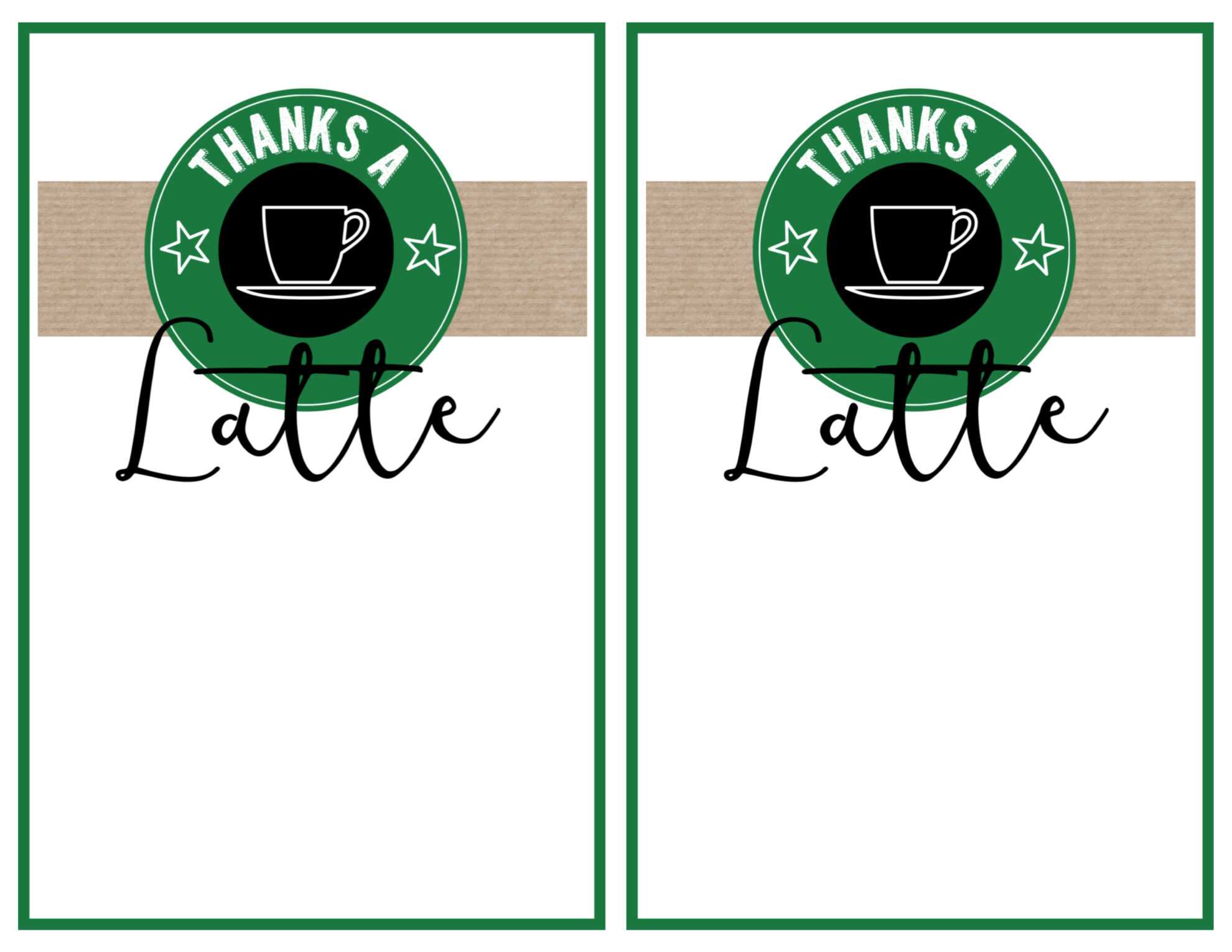Starbucks Teacher Thank You Printable – Paper Trail Design With Regard To Thanks A Latte Card Template