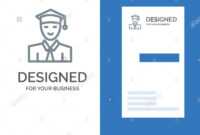 Student, Education, Graduate, Learning Grey Logo Design And in Student Business Card Template