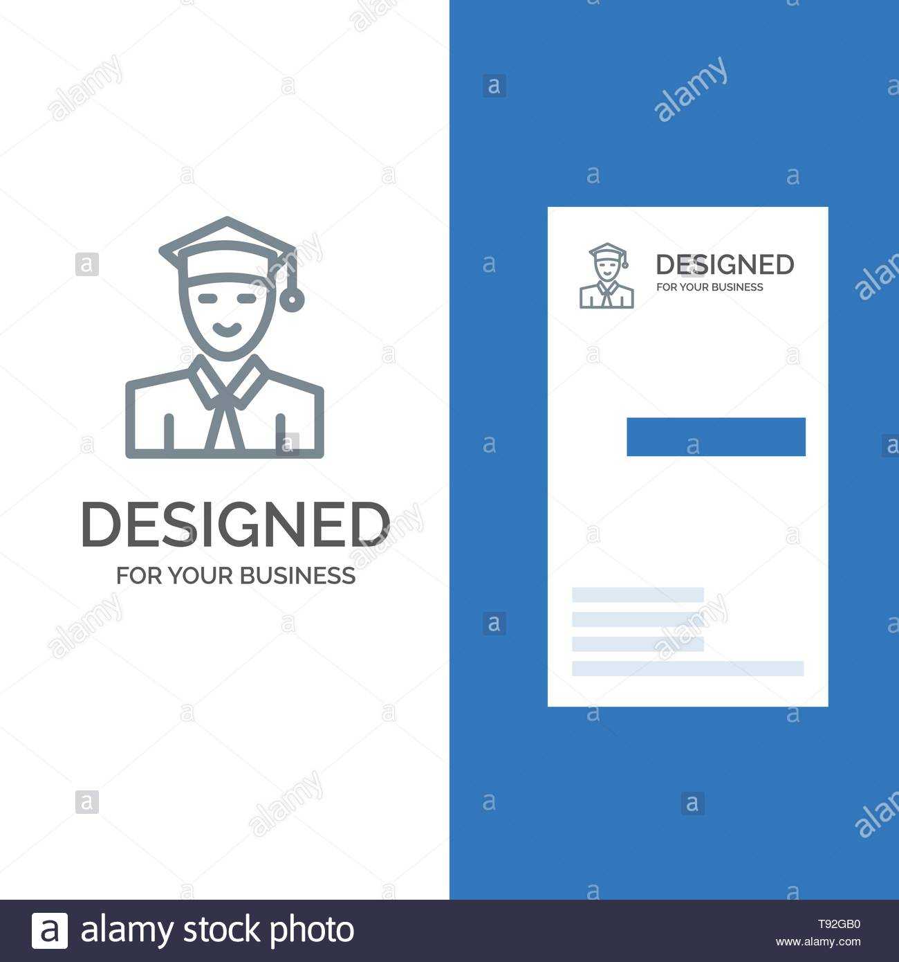 Student, Education, Graduate, Learning Grey Logo Design And With Graduate Student Business Cards Template