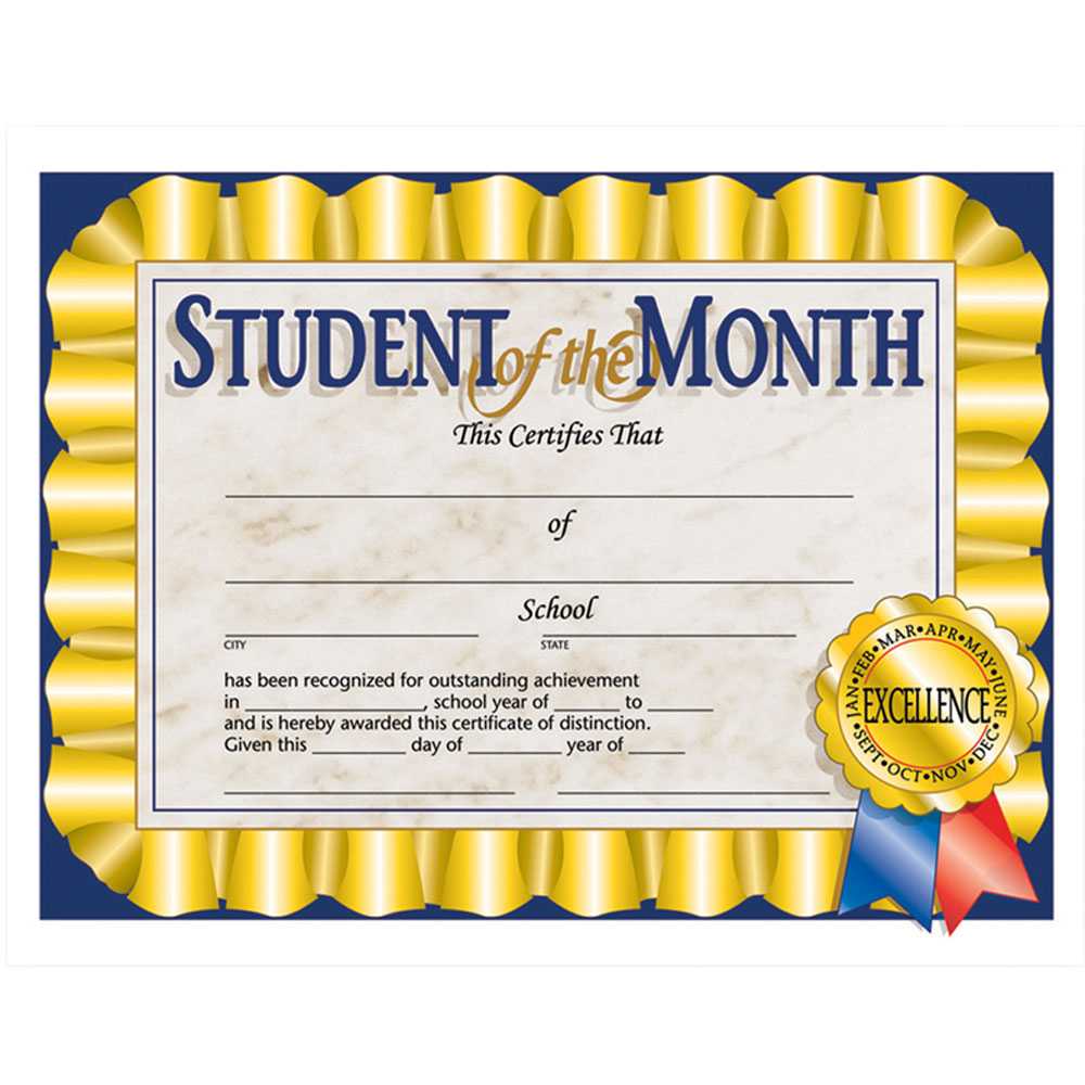 Student Of The Month 30/pk 8.5 X 11 Certificates Inside Hayes Certificate Templates