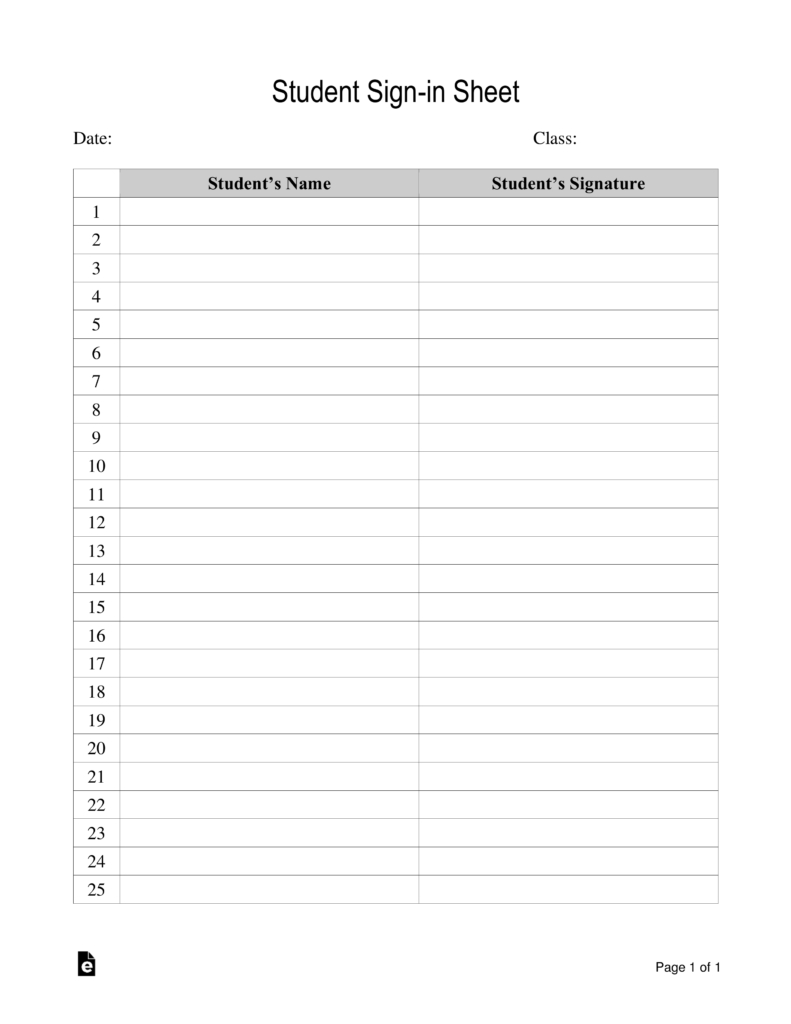 Student Sign In Sheet – Salod.refinedtraveler.co For Student Information Card Template