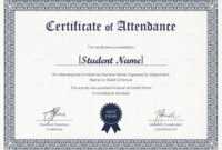 Students Attendance Certificate Template regarding Certificate Of Attendance Conference Template