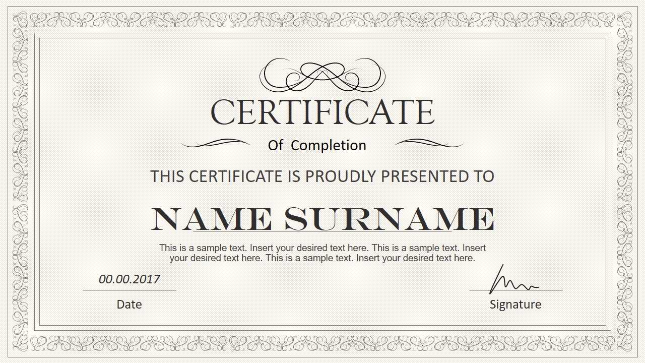 Stylish Certificate Powerpoint Templates For Award Certificate Template Powerpoint