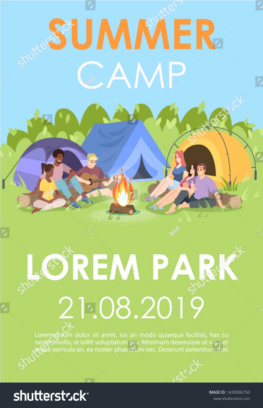 Summer Camp Brochure Template Outdoor Recreation Stock Intended For Summer Camp Brochure Template Free Download