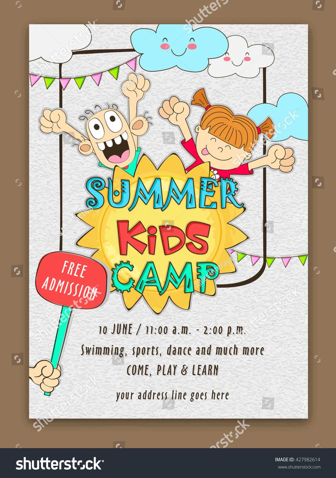 Summer Kids Camp Template Banner Flyer | Nature, Business Throughout Id Card Template For Kids