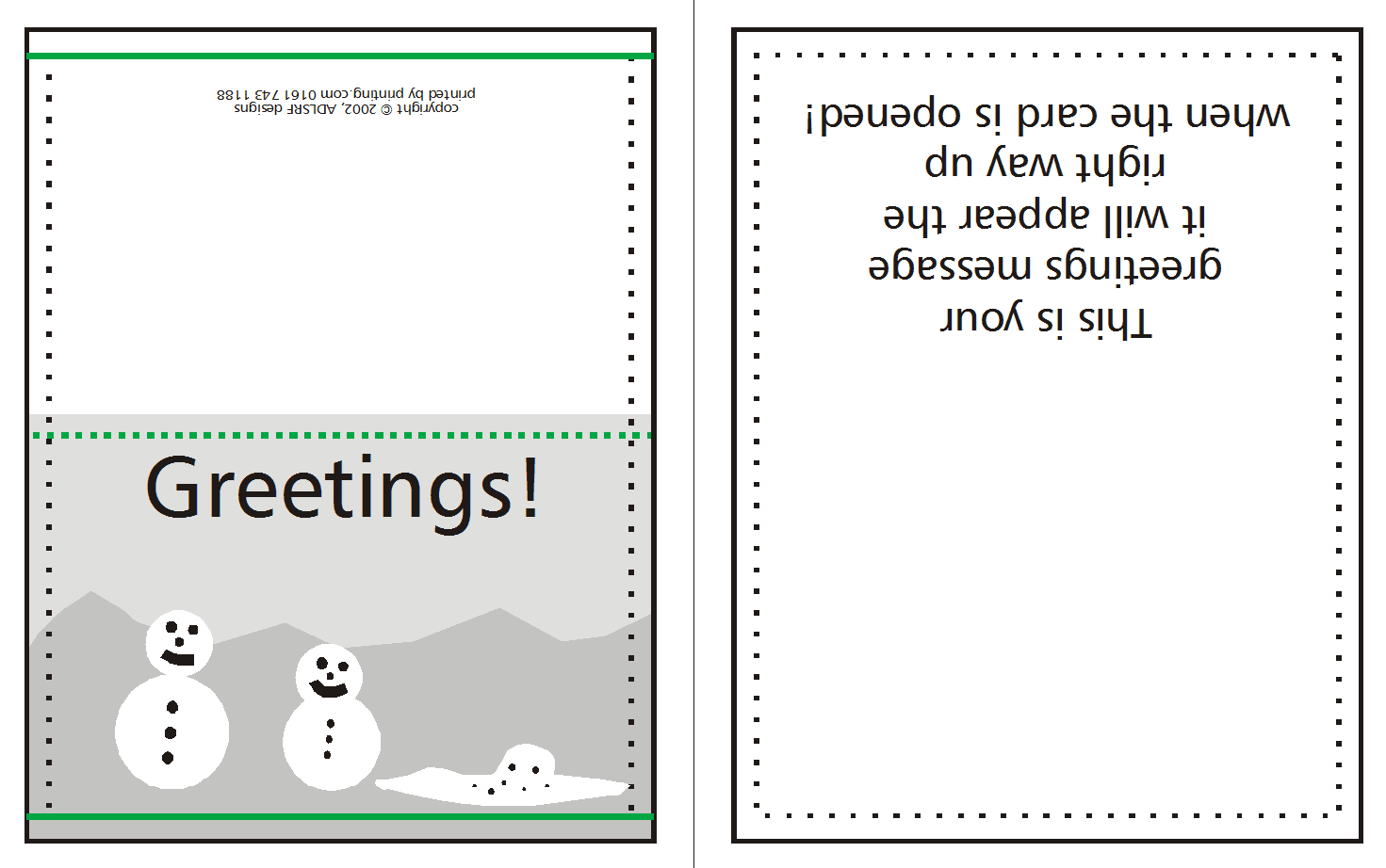 Supplying Greeting Card Artwork For Print | Www Inside Quarter Fold Greeting Card Template