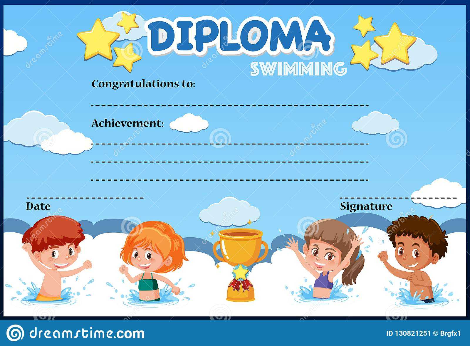 Swimming Diploma Stock Illustrations – 46 Swimming Diploma Throughout Free Swimming Certificate Templates