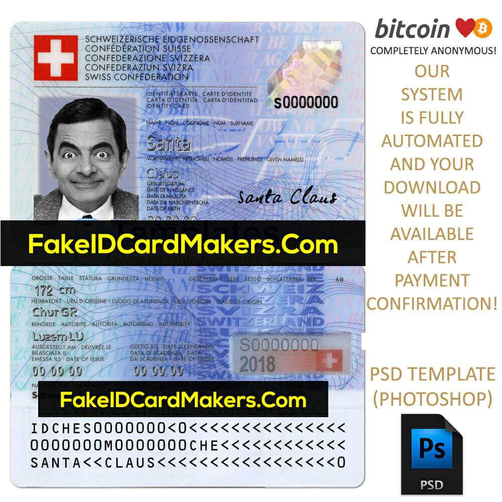 Switzerland Id Card Template Psd Editable Fake Download In Blank Social Security Card Template