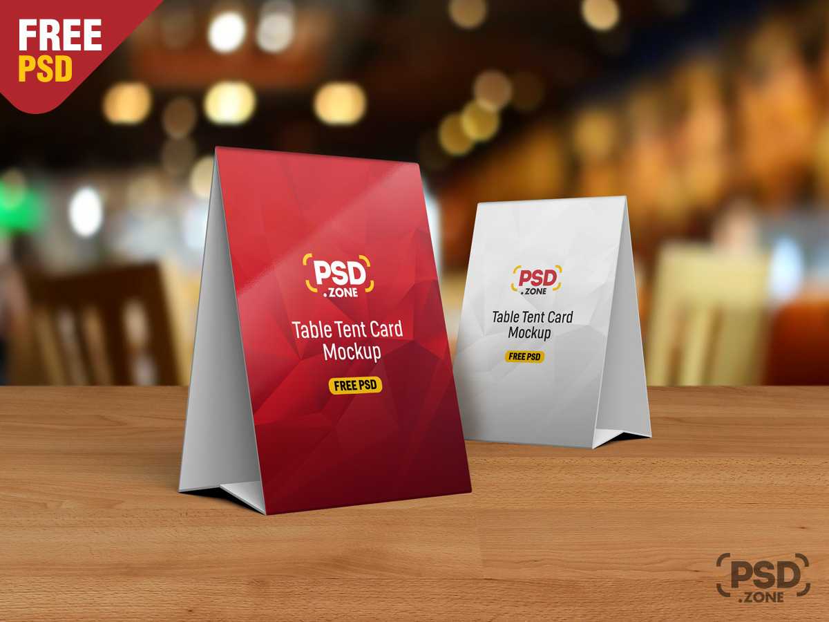 Table Tent Card Mockup Psd – Psd Zone Intended For Free Tent Card Template Downloads