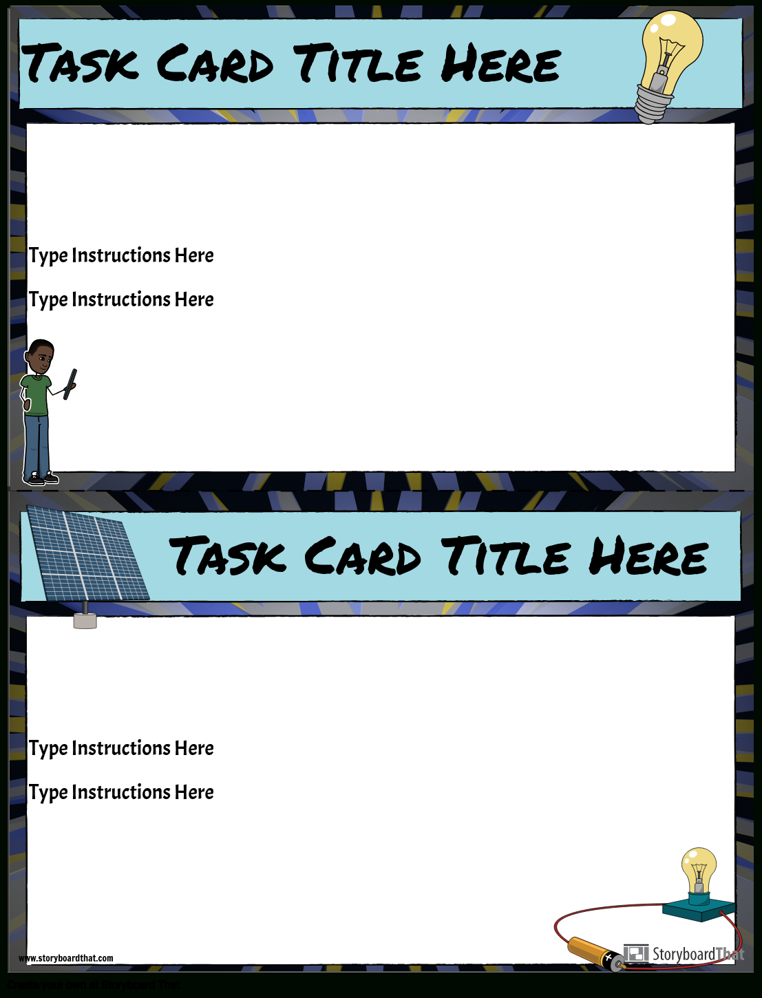 Task Card Template Storyboardanna Warfield Regarding Task Cards Template