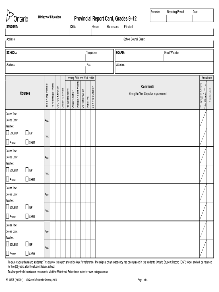 Tdsb Report Card Pdf – Fill Online, Printable, Fillable With Regard To Report Card Template Middle School