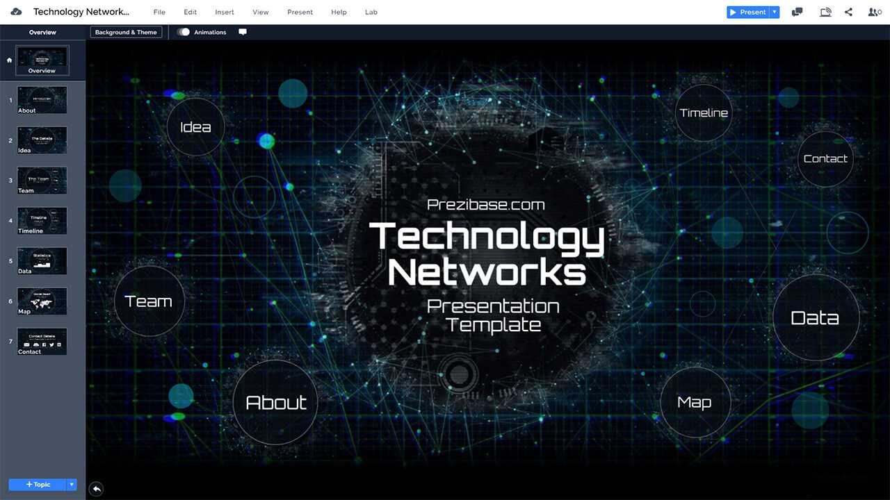 Technology Network Presentation Template | Prezibase Regarding Powerpoint Templates For Technology Presentations