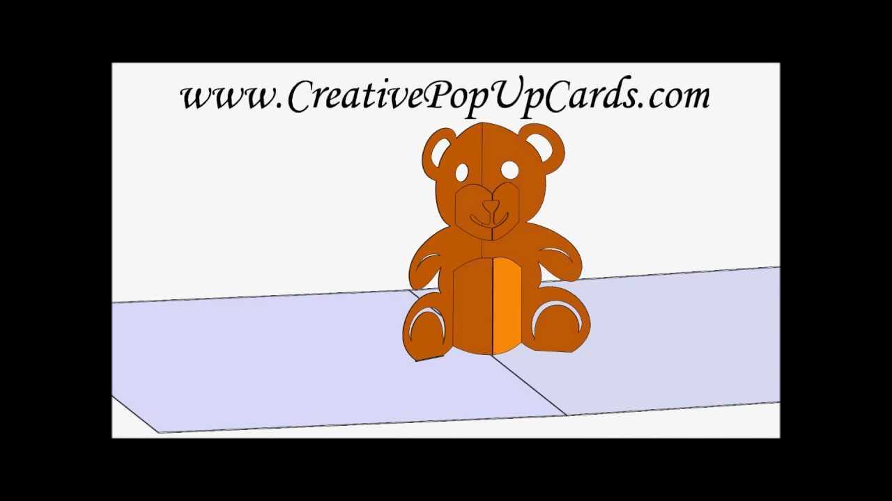 Teddy Bear Pop Up Card 3D Cad Model In Teddy Bear Pop Up Card Template Free