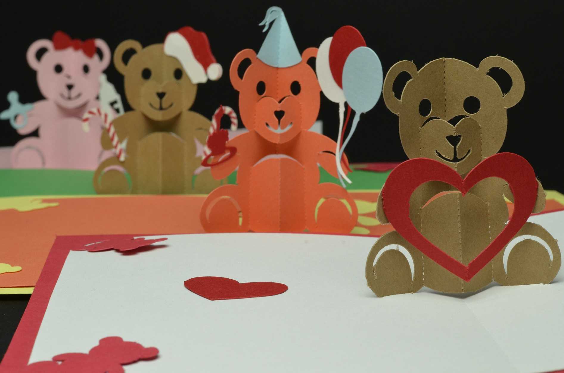 Teddy Bear Pop Up Card: Valentines Day, Birthday, Christmas For Teddy Bear Pop Up Card Template Free