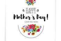Template Happy Mothers Day Card With Flowers within Mothers Day Card Templates