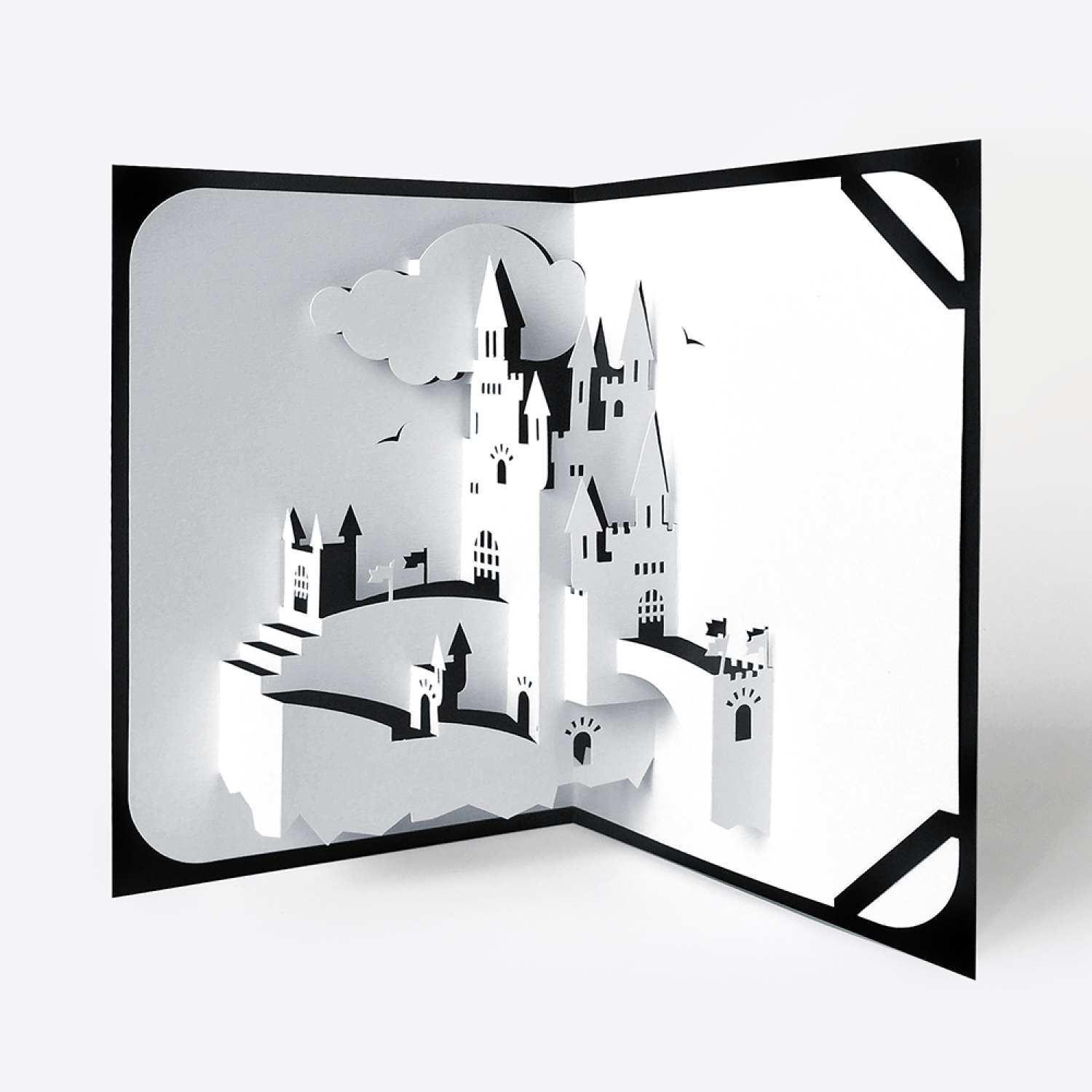 Template Pop Up Card «Castle» For Free Pop Up Card Templates Download