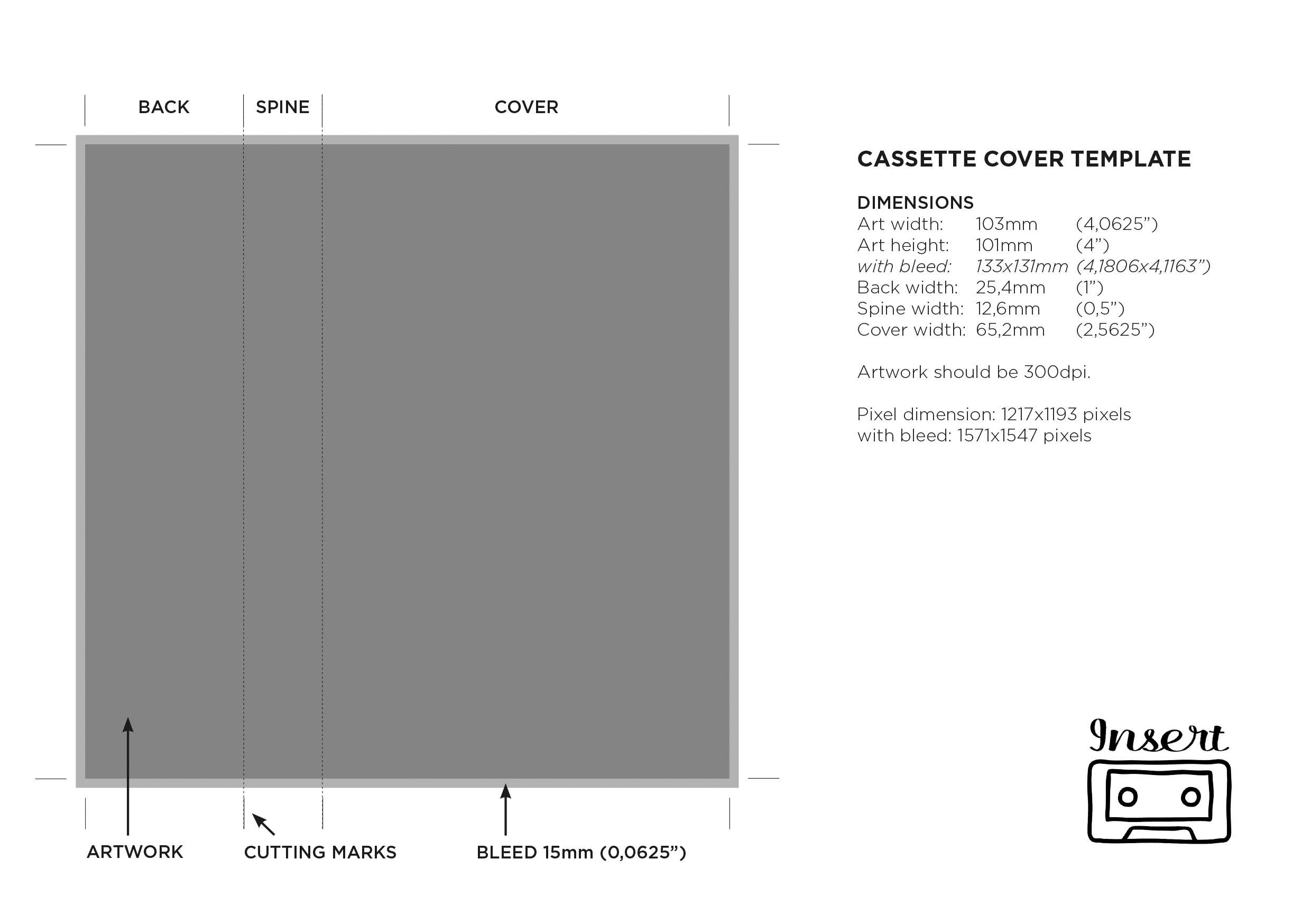 Templates – Insert Tapes Within Cassette J Card Template