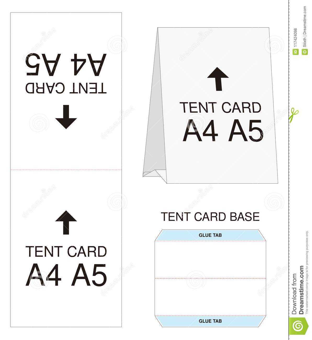 Tent Card A4 A5 Size Mock Up Die Cut Stock Vector Pertaining To Free Tent Card Template Downloads