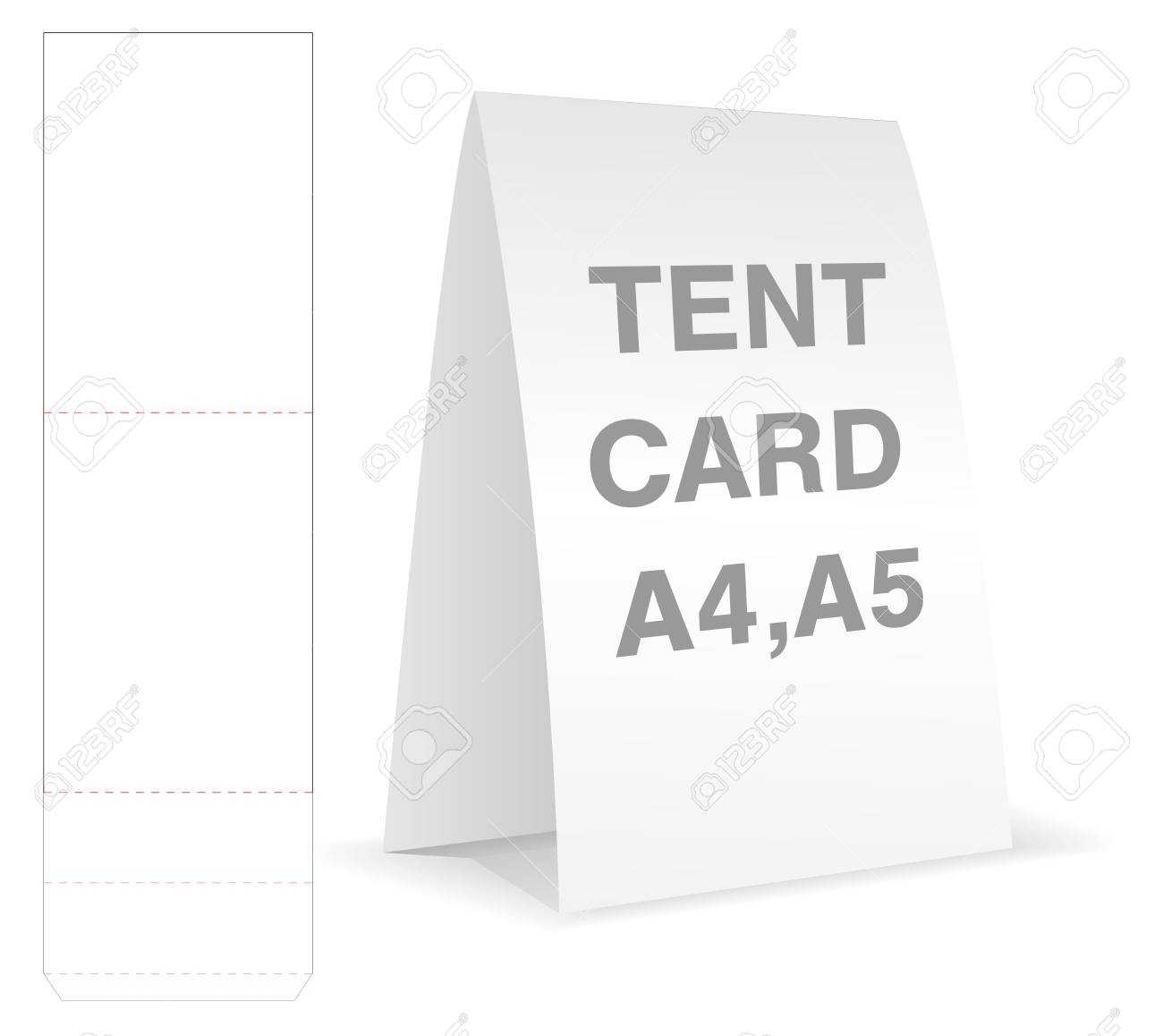 Tent Card Die Cut Mock Up Template Vector. Regarding Tri Fold Tent Card Template