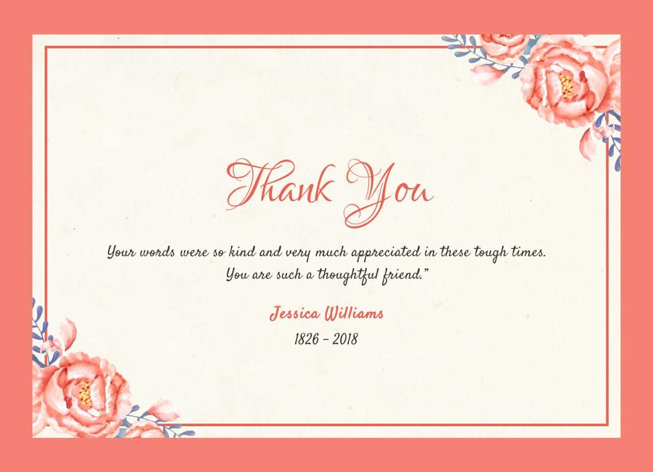Thank You Notes Funerals – Beyti.refinedtraveler.co Regarding Sympathy Thank You Card Template