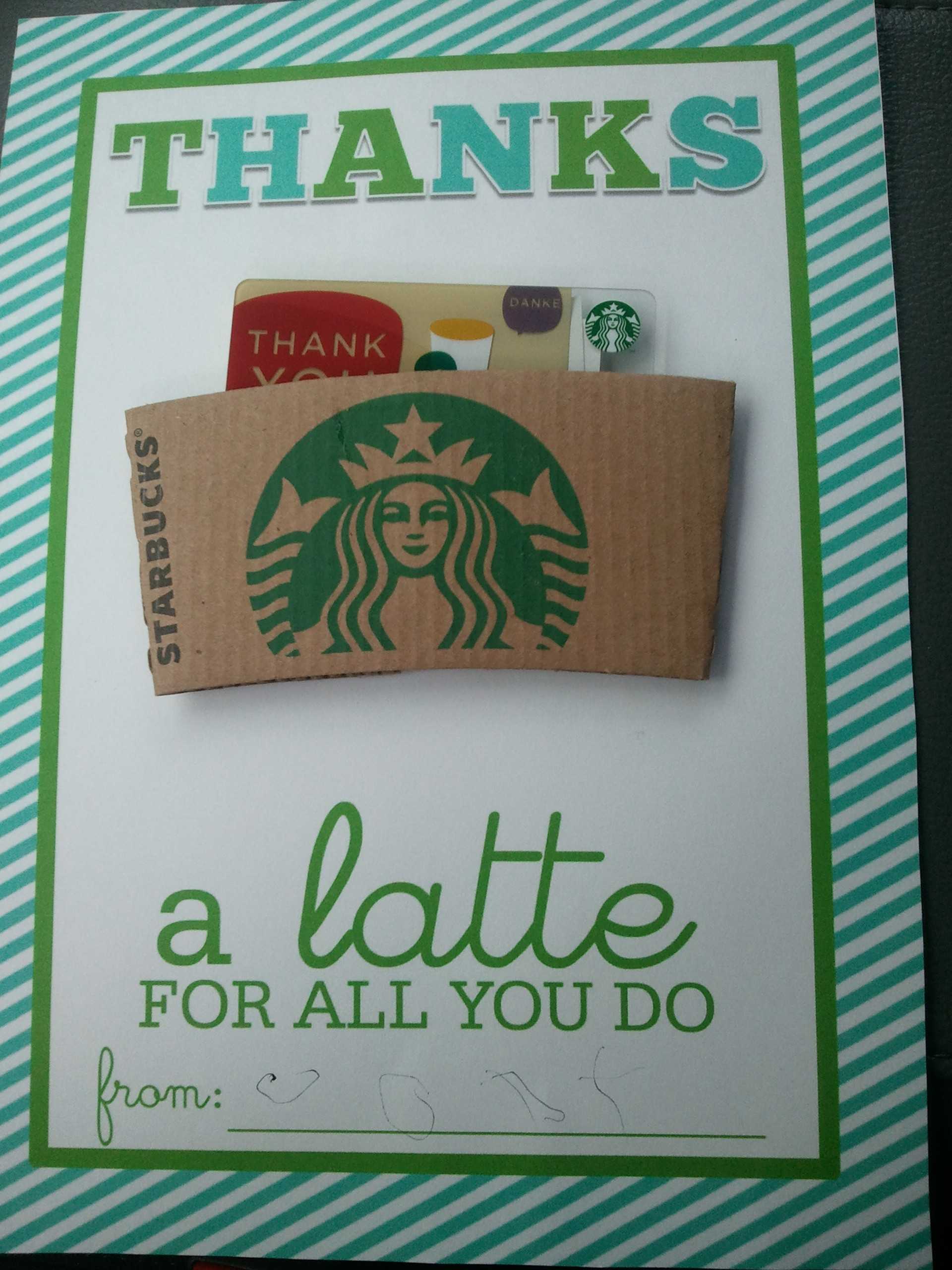Thanks A Latte Teacher Gift – Easy Craft Ideas Intended For Thanks A Latte Card Template