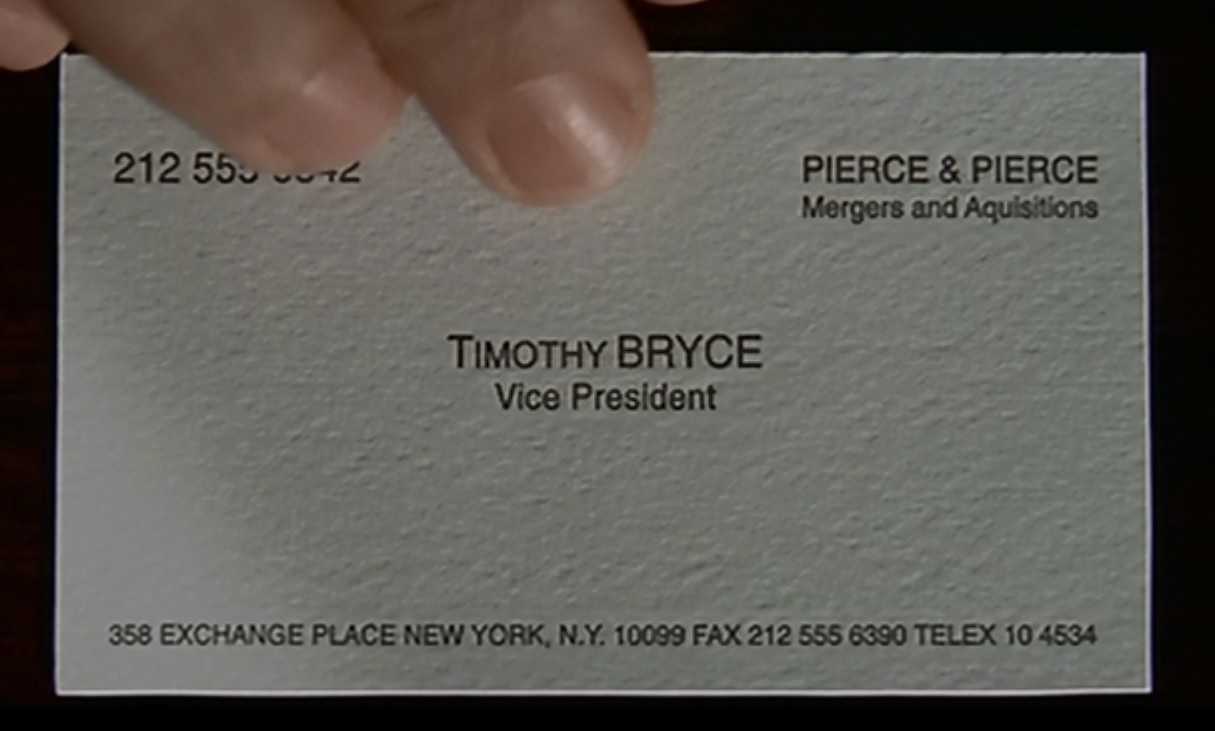 The Business Cards Of American Psycho | Hoban Cards Intended For Paul Allen Business Card Template