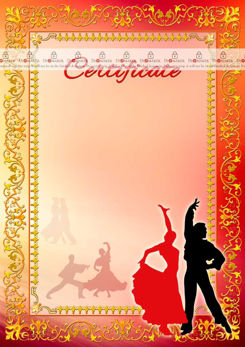 The Certificate Template «Dance» - Dimaker - Templates For Dance Certificate Template