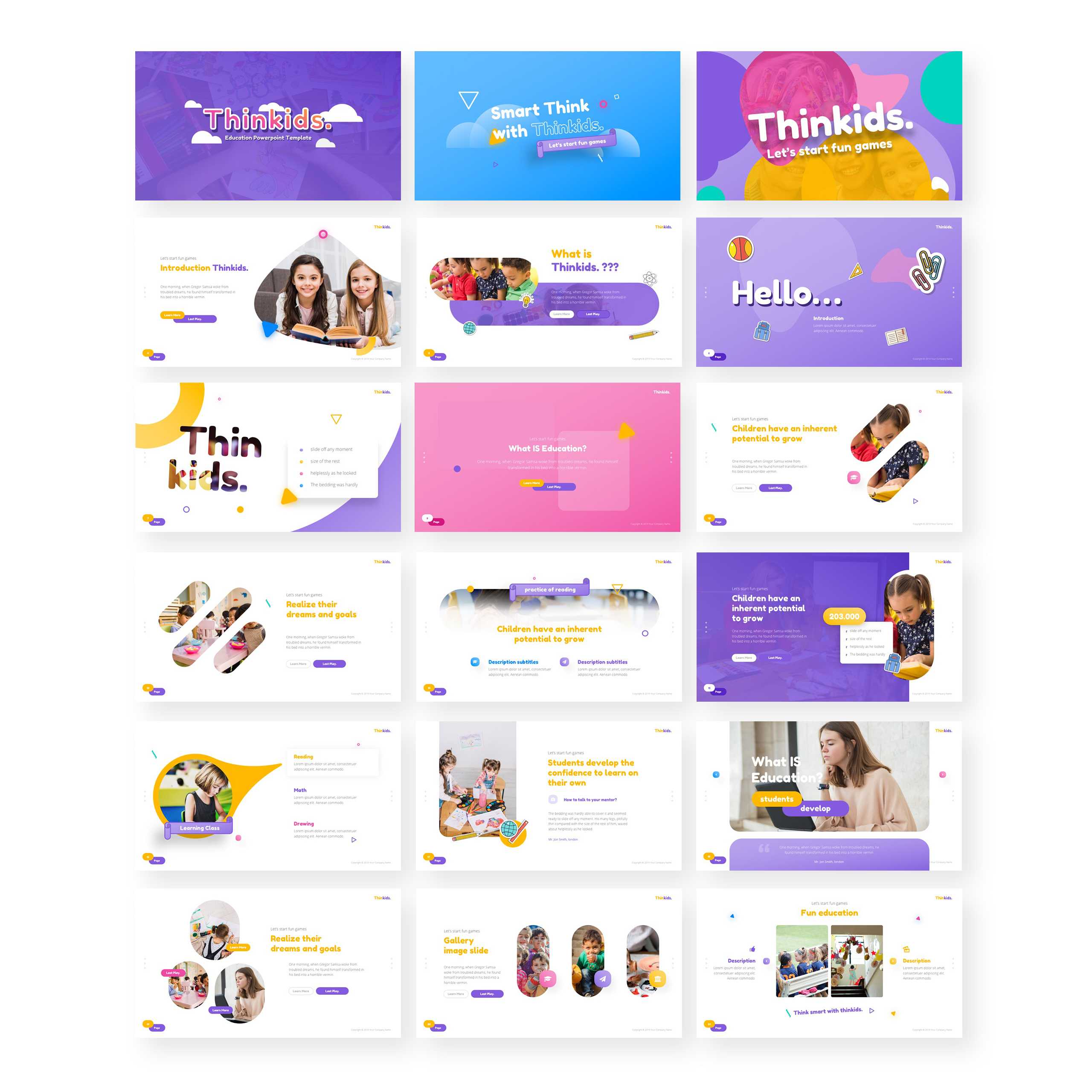 Thinkids – Fun Games & Education Powerpoint Template Within Powerpoint Template Games For Education