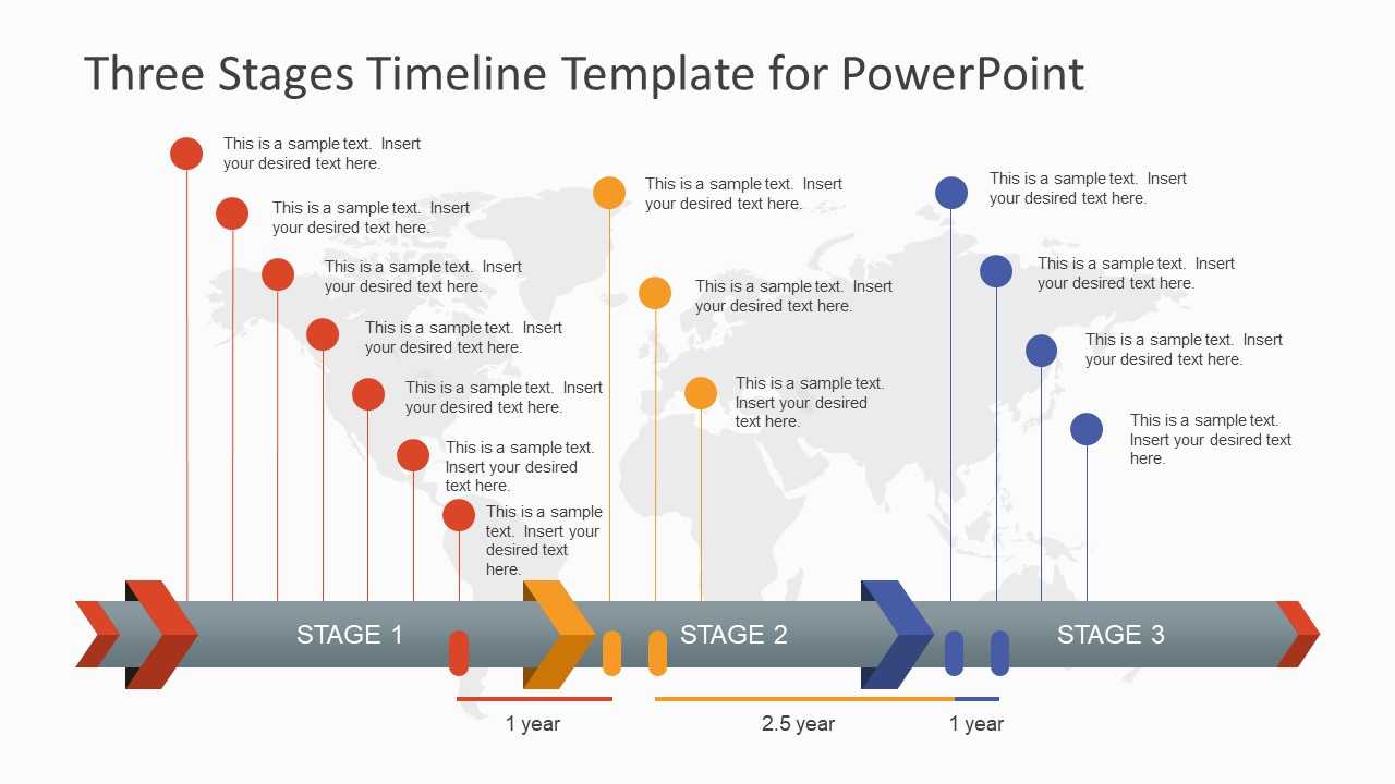 Three Stages Timeline Template For Powerpoint Intended For What Is Template In Powerpoint