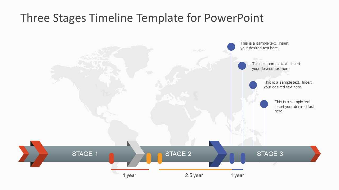 Three Stages Timeline Template For Powerpoint Within How To Create A Template In Powerpoint