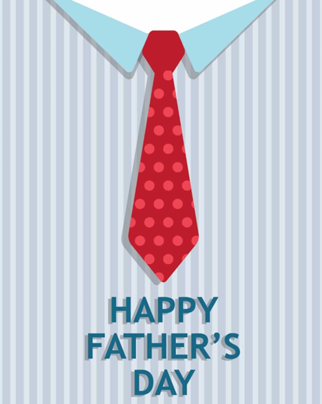 Tie Father's Day Card (Quarter Fold) For Quarter Fold Greeting Card Template