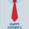 Tie Father's Day Card (Quarter-Fold) regarding Quarter Fold Birthday Card Template